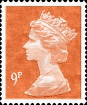 Orange 9p Stamp Rug